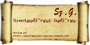 Szentgyörgyi György névjegykártya