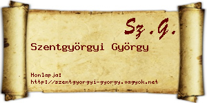 Szentgyörgyi György névjegykártya