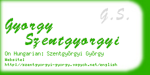 gyorgy szentgyorgyi business card