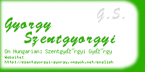 gyorgy szentgyorgyi business card